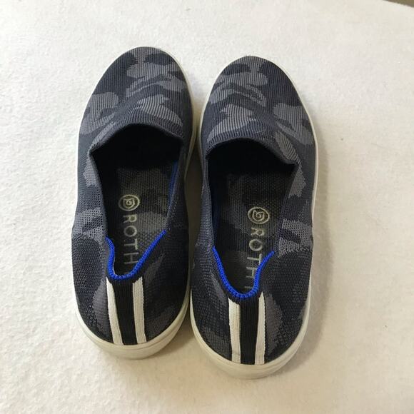 Rothy’s black grey camo slip on loafers sneakers 7.5 casual walking comfort - Picture 3 of 7